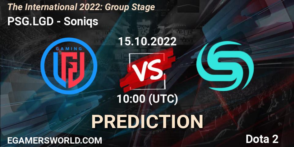Pronósticos PSG.LGD - Soniqs. 15.10.22. The International 2022: Group Stage - Dota 2
