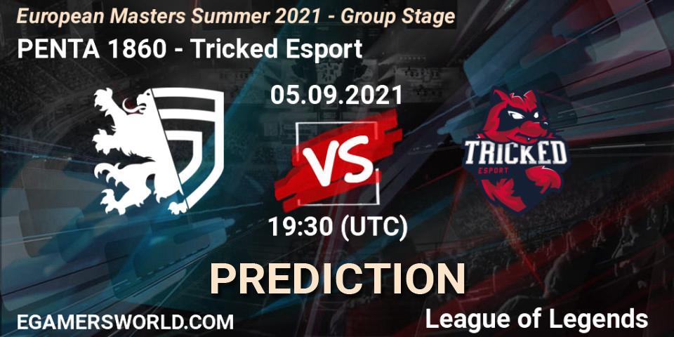 Pronósticos PENTA 1860 - Tricked Esport. 05.09.2021 at 19:30. European Masters Summer 2021 - Group Stage - LoL