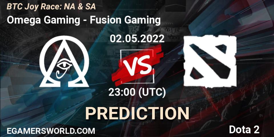 Pronósticos Omega Gaming - Fusion Gaming. 07.05.2022 at 23:00. BTC Joy Race: NA & SA - Dota 2