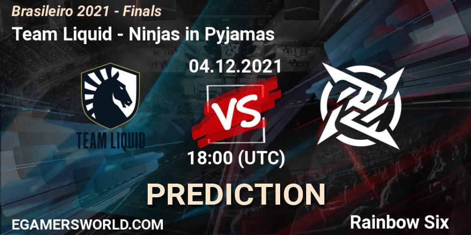 Pronósticos Team Liquid - Ninjas in Pyjamas. 04.12.2021 at 18:00. Brasileirão 2021 - Finals - Rainbow Six