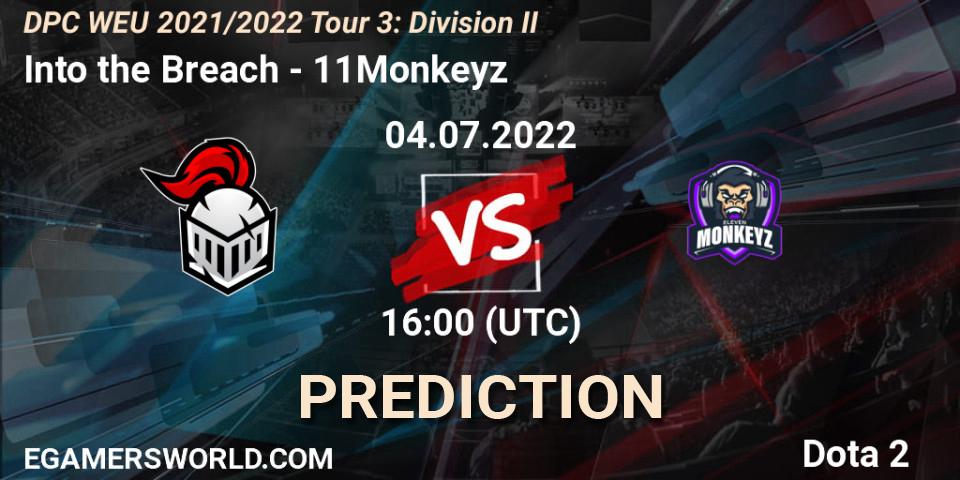 Pronósticos Into the Breach - 11Monkeyz. 04.07.2022 at 15:55. DPC WEU 2021/2022 Tour 3: Division II - Dota 2
