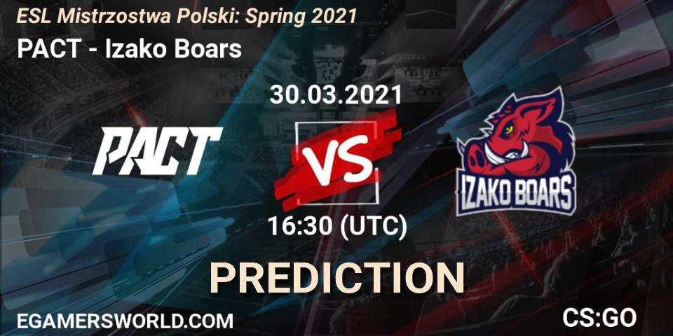 Pronósticos PACT - Izako Boars. 30.03.21. ESL Mistrzostwa Polski: Spring 2021 - CS2 (CS:GO)