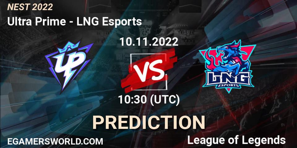 Pronósticos Ultra Prime - LNG Esports. 10.11.2022 at 12:00. NEST 2022 - LoL