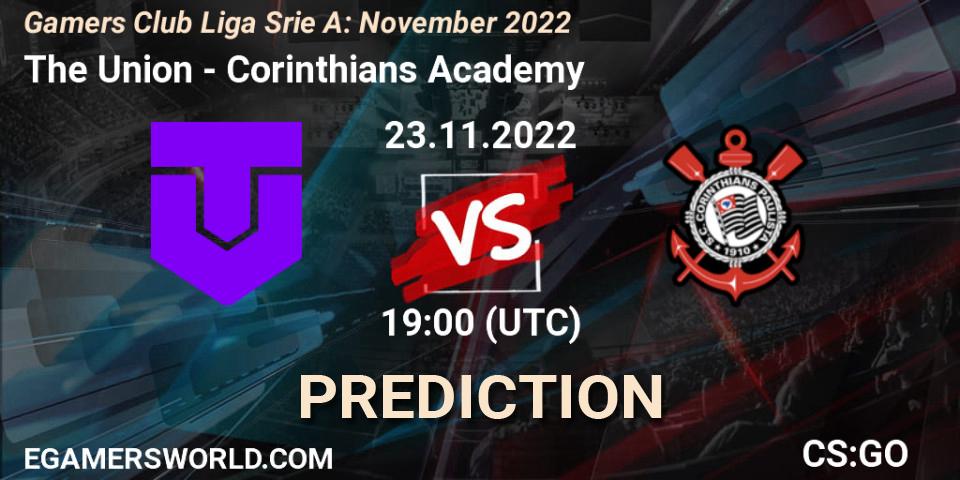 Pronósticos The Union - Corinthians Academy. 23.11.22. Gamers Club Liga Série A: November 2022 - CS2 (CS:GO)