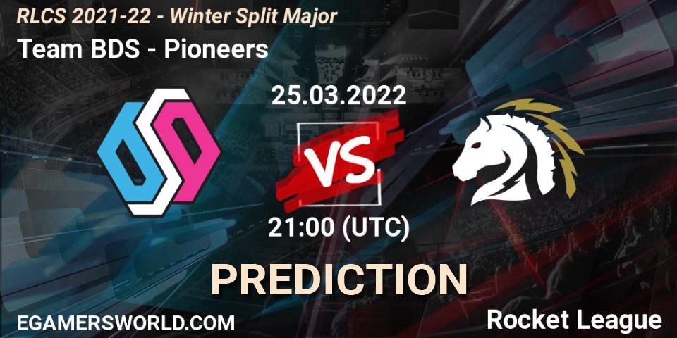 Pronósticos Team BDS - Pioneers. 25.03.2022 at 20:45. RLCS 2021-22 - Winter Split Major - Rocket League