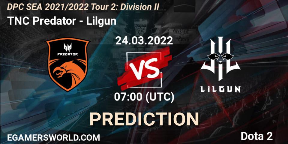 Pronósticos TNC Predator - Lilgun. 24.03.22. DPC 2021/2022 Tour 2: SEA Division II (Lower) - Dota 2