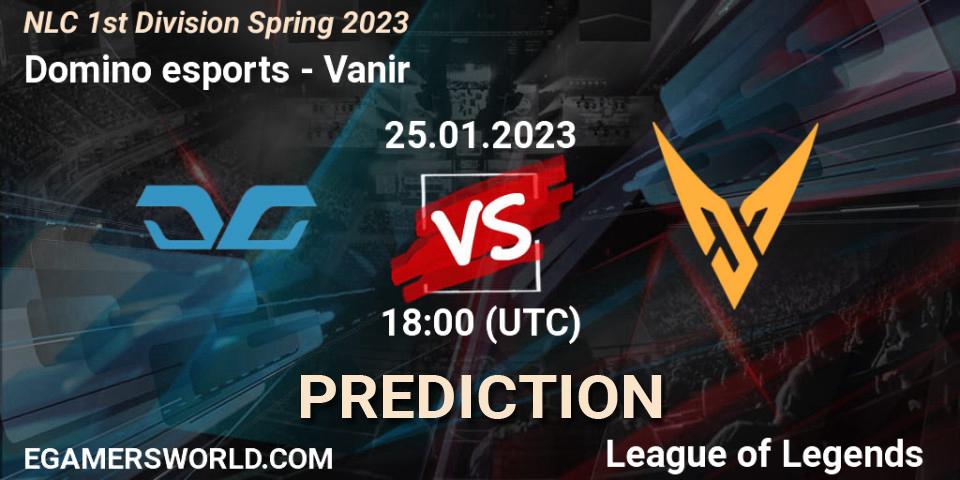 Pronósticos Domino esports - Vanir. 25.01.2023 at 18:00. NLC 1st Division Spring 2023 - LoL