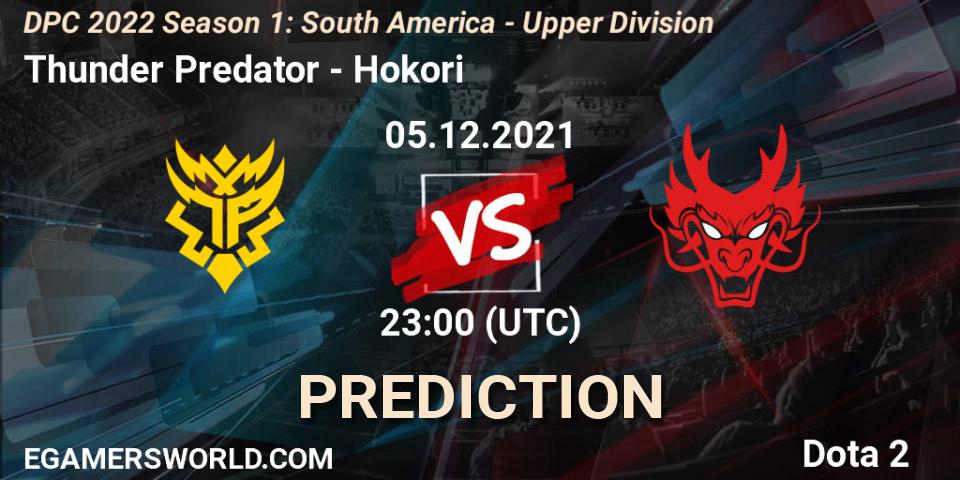 Pronósticos Thunder Predator - Hokori. 05.12.21. DPC 2022 Season 1: South America - Upper Division - Dota 2