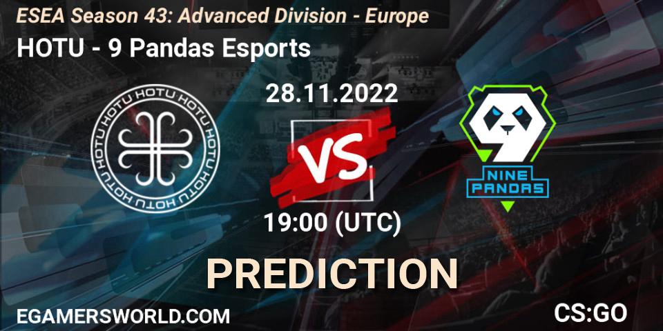 Pronósticos HOTU - 9 Pandas Esports. 28.11.22. ESEA Season 43: Advanced Division - Europe - CS2 (CS:GO)