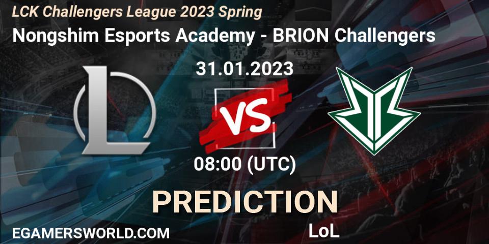 Pronósticos Nongshim Esports Academy - Brion Esports Challengers. 31.01.23. LCK Challengers League 2023 Spring - LoL