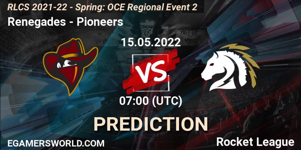 Pronósticos Renegades - Pioneers. 15.05.22. RLCS 2021-22 - Spring: OCE Regional Event 2 - Rocket League