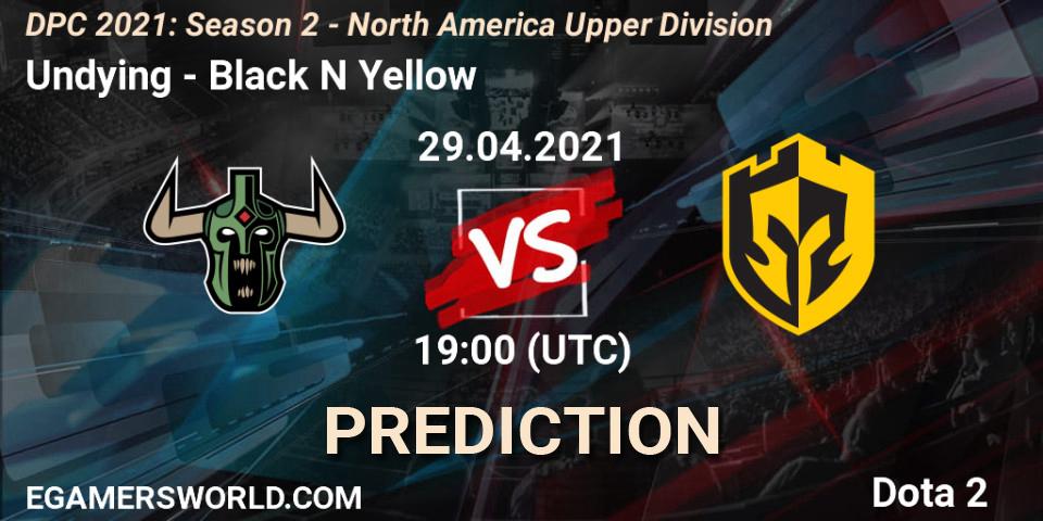 Pronósticos Undying - Black N Yellow. 29.04.2021 at 19:07. DPC 2021: Season 2 - North America Upper Division - Dota 2