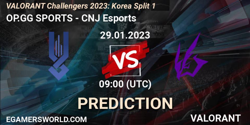 Pronósticos OP.GG SPORTS - CNJ Esports. 29.01.23. VALORANT Challengers 2023: Korea Split 1 - VALORANT