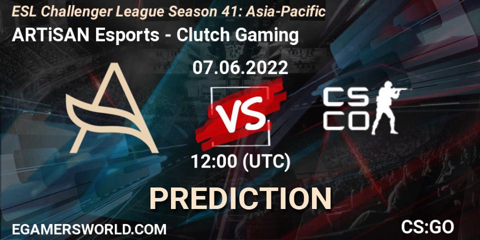 Pronósticos ARTiSAN Esports - Clutch Gaming. 07.06.2022 at 12:00. ESL Challenger League Season 41: Asia-Pacific - Counter-Strike (CS2)