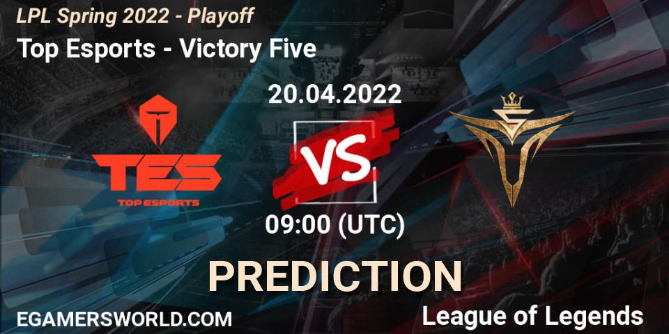Pronósticos Top Esports - Victory Five. 20.04.22. LPL Spring 2022 - Playoff - LoL