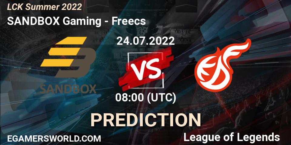 Pronósticos SANDBOX Gaming - Freecs. 24.07.2022 at 08:00. LCK Summer 2022 - LoL