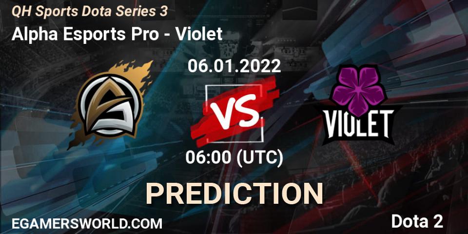 Pronósticos Alpha Esports Pro - Violet. 06.01.2022 at 06:26. QH Sports Dota Series 3 - Dota 2
