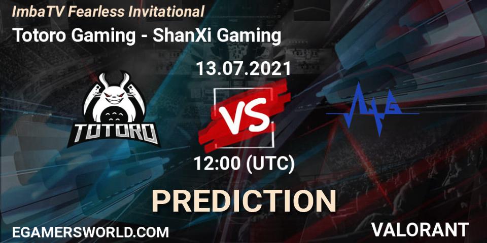 Pronósticos Totoro Gaming - ShanXi Gaming. 13.07.2021 at 12:00. ImbaTV Fearless Invitational - VALORANT