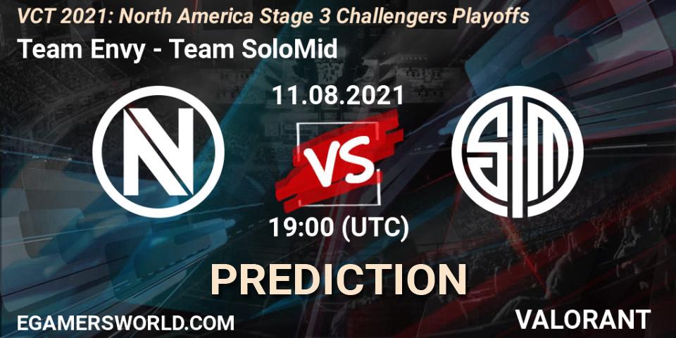 Pronósticos Team Envy - Team SoloMid. 11.08.2021 at 19:00. VCT 2021: North America Stage 3 Challengers Playoffs - VALORANT