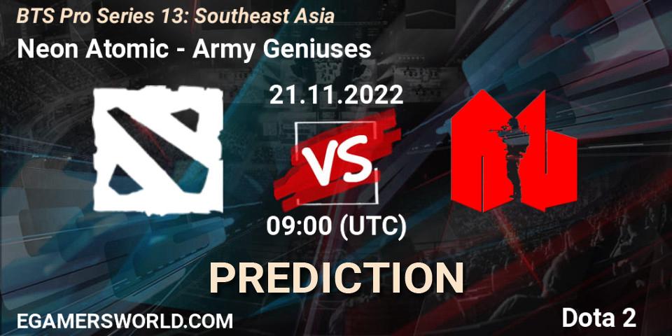 Pronósticos Neon Atomic - Army Geniuses. 21.11.22. BTS Pro Series 13: Southeast Asia - Dota 2