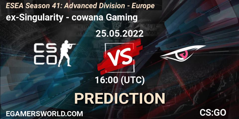 Pronósticos ex-Singularity - cowana Gaming. 25.05.22. ESEA Season 41: Advanced Division - Europe - CS2 (CS:GO)