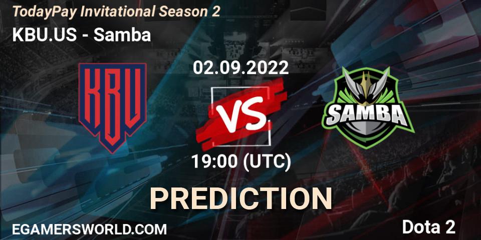 Pronósticos KBU.US - Samba. 02.09.2022 at 19:38. TodayPay Invitational Season 2 - Dota 2