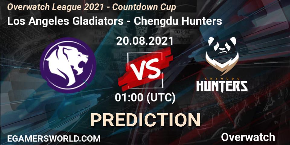 Pronósticos Los Angeles Gladiators - Chengdu Hunters. 20.08.2021 at 02:30. Overwatch League 2021 - Countdown Cup - Overwatch
