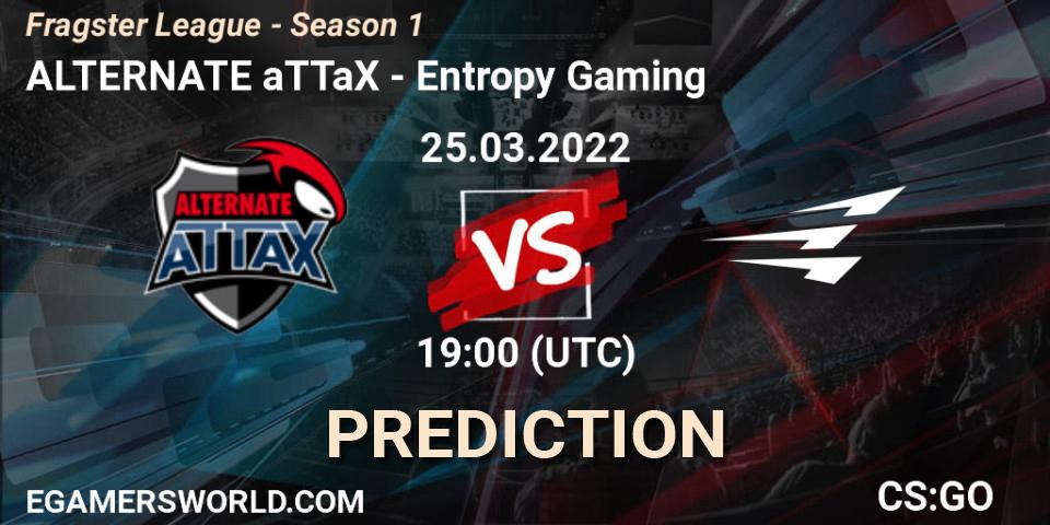 Pronósticos ALTERNATE aTTaX - Entropy Gaming. 25.03.2022 at 19:00. Fragster League - Season 1 - Counter-Strike (CS2)