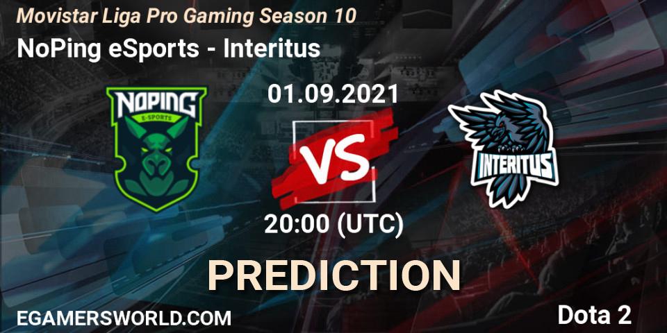 Pronósticos NoPing eSports - Interitus. 01.09.2021 at 20:01. Movistar Liga Pro Gaming Season 10 - Dota 2