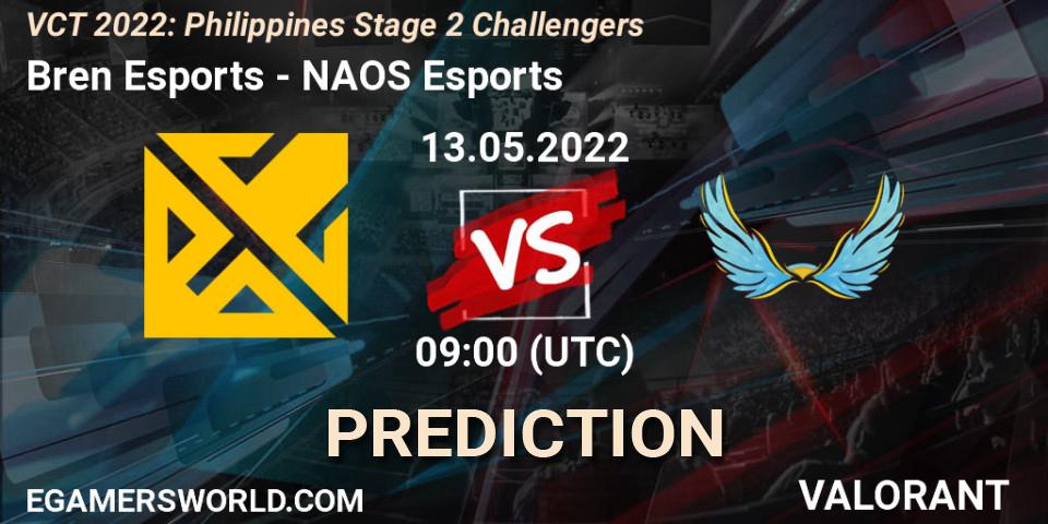 Pronósticos Bren Esports - NAOS Esports. 13.05.2022 at 10:00. VCT 2022: Philippines Stage 2 Challengers - VALORANT