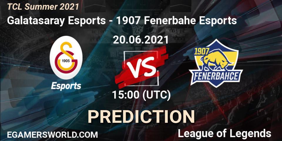 Pronósticos Galatasaray Esports - 1907 Fenerbahçe Esports. 20.06.2021 at 15:00. TCL Summer 2021 - LoL