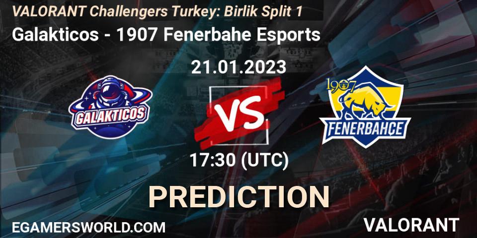 Pronósticos Galakticos - 1907 Fenerbahçe Esports. 21.01.2023 at 18:30. VALORANT Challengers 2023 Turkey: Birlik Split 1 - VALORANT