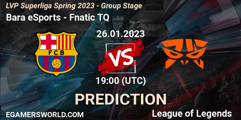 Pronósticos Barça eSports - Fnatic TQ. 26.01.2023 at 19:00. LVP Superliga Spring 2023 - Group Stage - LoL