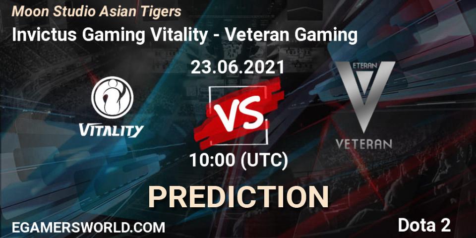 Pronósticos Invictus Gaming Vitality - Veteran Gaming. 23.06.21. Moon Studio Asian Tigers - Dota 2
