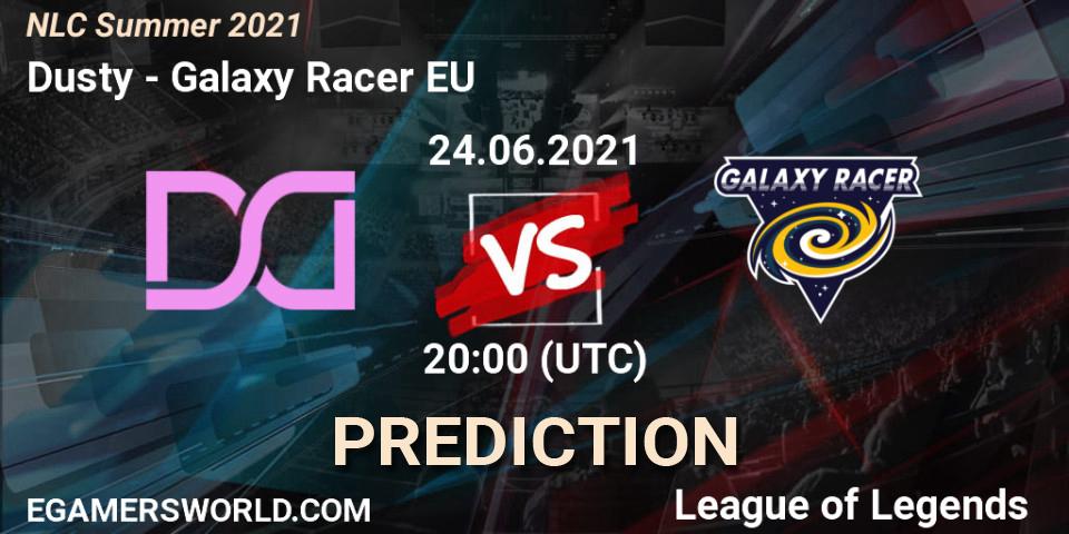 Pronósticos Dusty - Galaxy Racer EU. 24.06.2021 at 20:00. NLC Summer 2021 - LoL