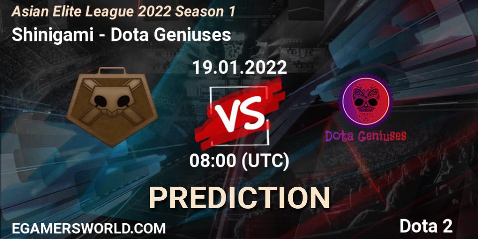 Pronósticos Shinigami - Dota Geniuses. 19.01.2022 at 07:58. Asian Elite League 2022 Season 1 - Dota 2