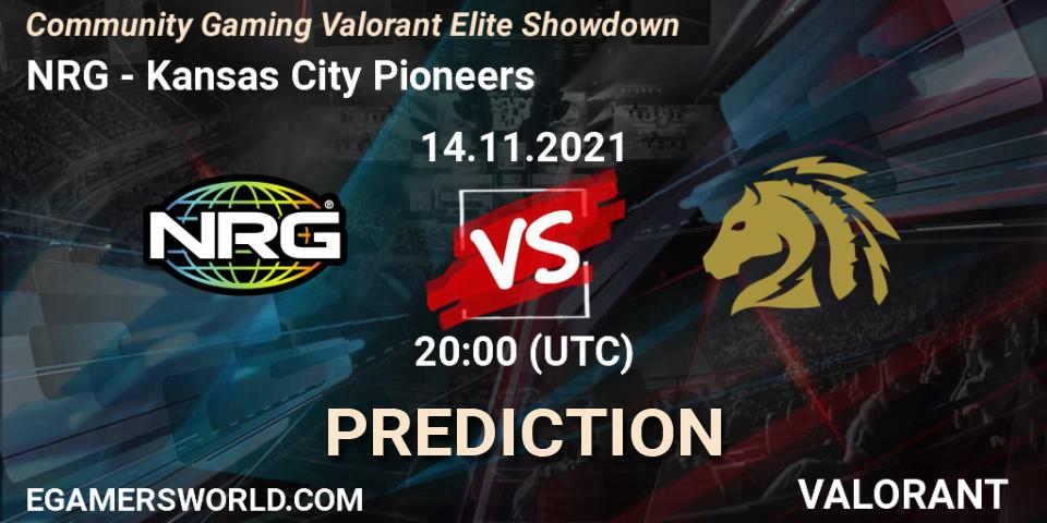 Pronósticos NRG - Kansas City Pioneers. 14.11.2021 at 20:00. Community Gaming Valorant Elite Showdown - VALORANT