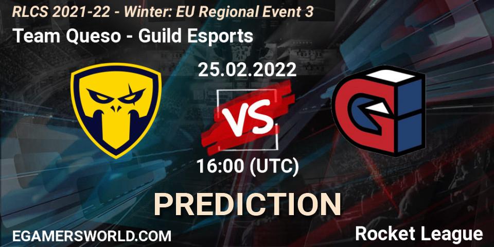Pronósticos Team Queso - Guild Esports. 25.02.2022 at 16:00. RLCS 2021-22 - Winter: EU Regional Event 3 - Rocket League