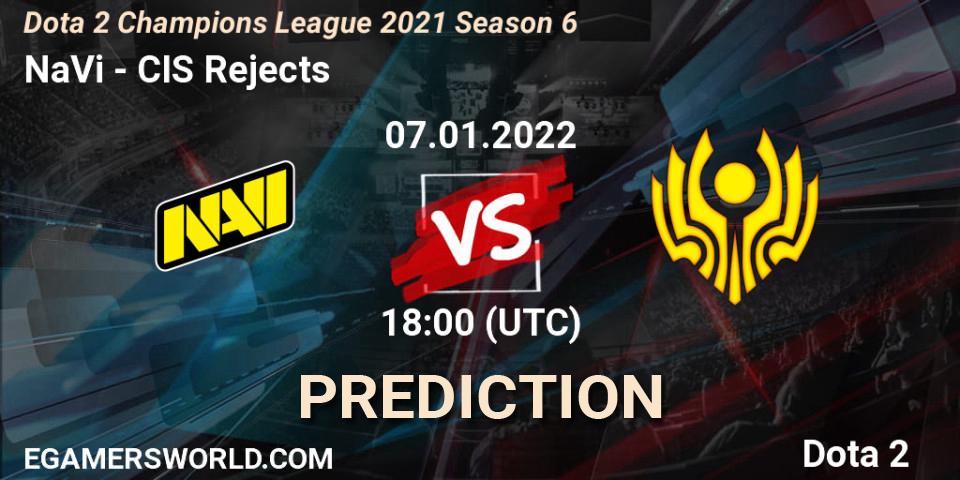Pronósticos NaVi - CIS Rejects. 08.01.2022 at 15:00. Dota 2 Champions League 2021 Season 6 - Dota 2