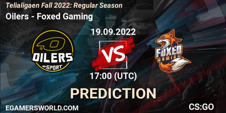 Pronósticos Oilers - Foxed Gaming. 19.09.2022 at 17:00. Telialigaen Fall 2022: Regular Season - Counter-Strike (CS2)