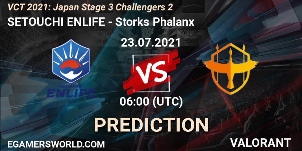 Pronósticos SETOUCHI ENLIFE - Storks Phalanx. 23.07.2021 at 06:00. VCT 2021: Japan Stage 3 Challengers 2 - VALORANT