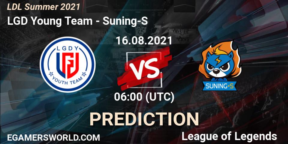 Pronósticos LGD Young Team - Suning-S. 16.08.21. LDL Summer 2021 - LoL