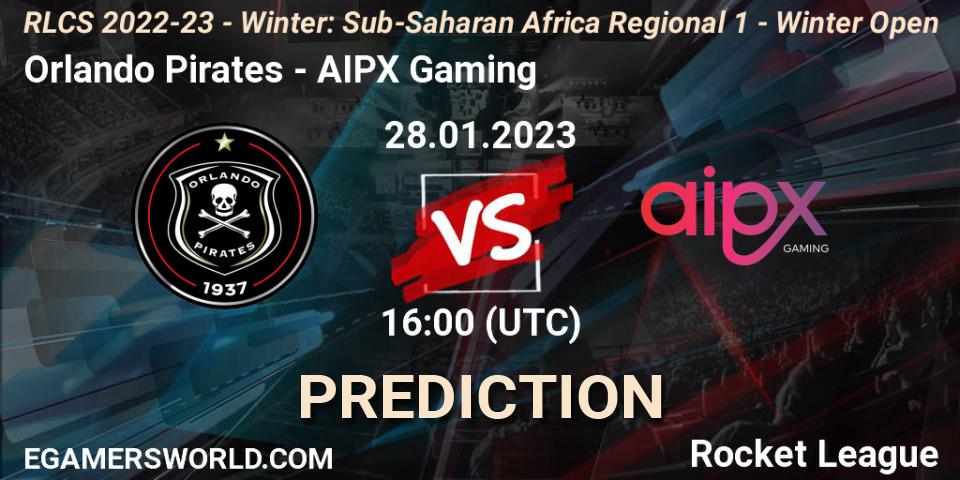 Pronósticos Orlando Pirates - AIPX Gaming. 28.01.23. RLCS 2022-23 - Winter: Sub-Saharan Africa Regional 1 - Winter Open - Rocket League
