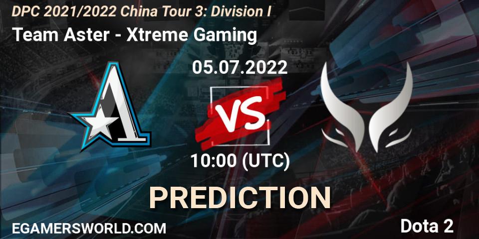 Pronósticos Team Aster - Xtreme Gaming. 05.07.22. DPC 2021/2022 China Tour 3: Division I - Dota 2