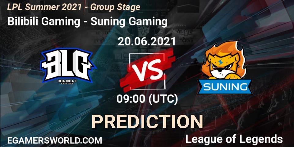 Pronósticos Bilibili Gaming - Suning Gaming. 20.06.21. LPL Summer 2021 - Group Stage - LoL