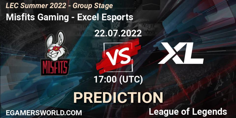 Pronósticos Misfits Gaming - Excel Esports. 22.07.22. LEC Summer 2022 - Group Stage - LoL