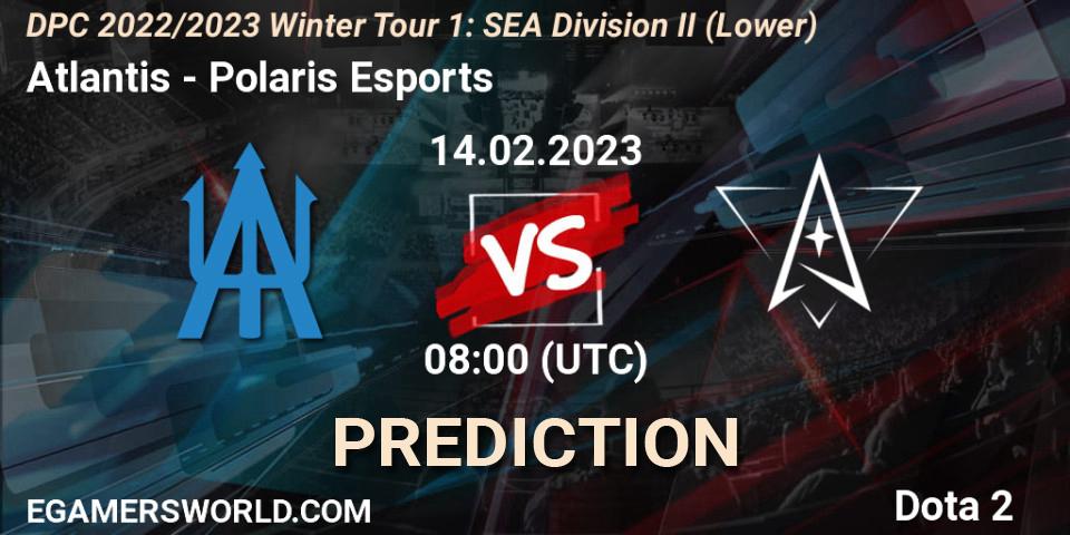 Pronósticos Atlantis - Polaris Esports. 15.02.23. DPC 2022/2023 Winter Tour 1: SEA Division II (Lower) - Dota 2