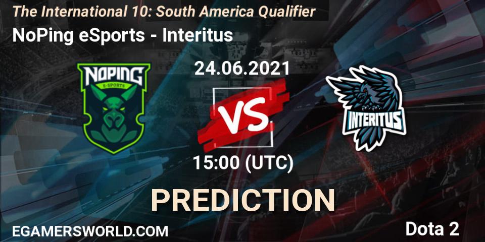 Pronósticos NoPing eSports - Interitus. 24.06.2021 at 15:02. The International 10: South America Qualifier - Dota 2