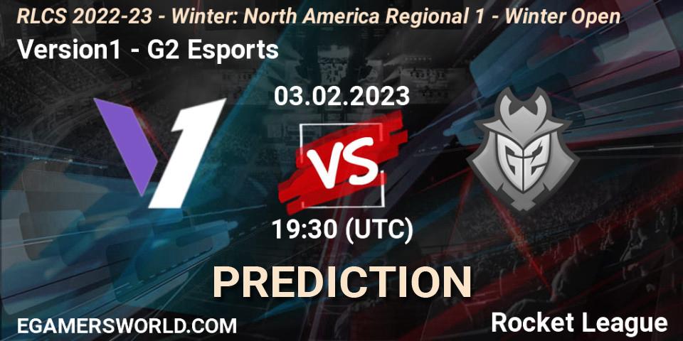 Pronósticos Version1 - G2 Esports. 03.02.2023 at 19:30. RLCS 2022-23 - Winter: North America Regional 1 - Winter Open - Rocket League