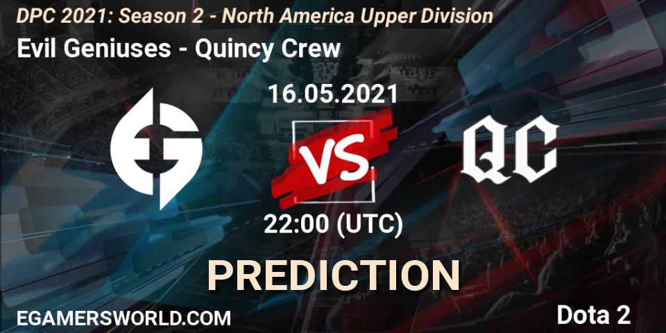 Pronósticos Evil Geniuses - Quincy Crew. 16.05.21. DPC 2021: Season 2 - North America Upper Division - Dota 2